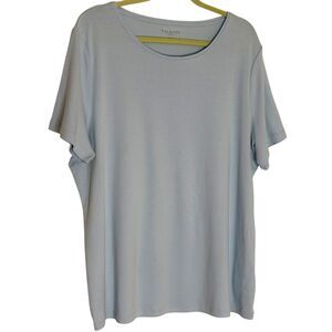 Talbots Plus Factory T Shirt Knit Top Blouse Light Blue 2X